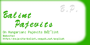 balint pajevits business card